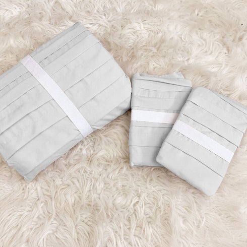Dorm Pretty Pleats Double Bed Microfibre Comforter With 2 Pillow Covers- Easy care-Hypoallergenic